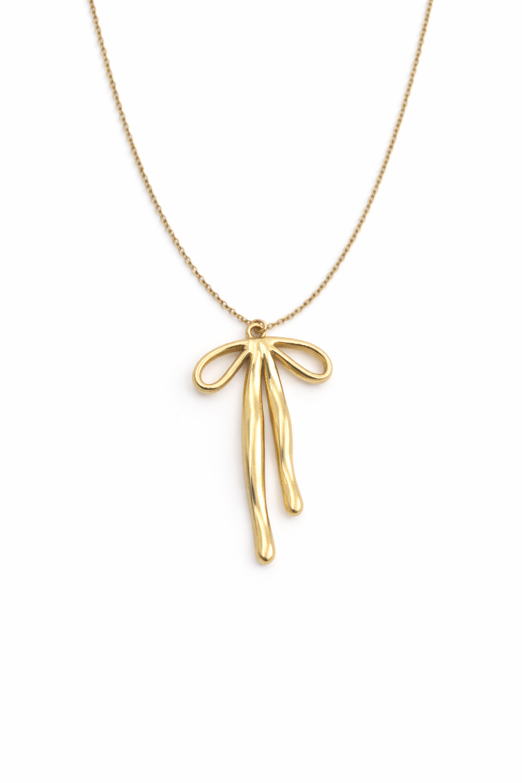 Golden Bow Drop Necklace