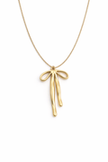 Golden Bow Drop Necklace