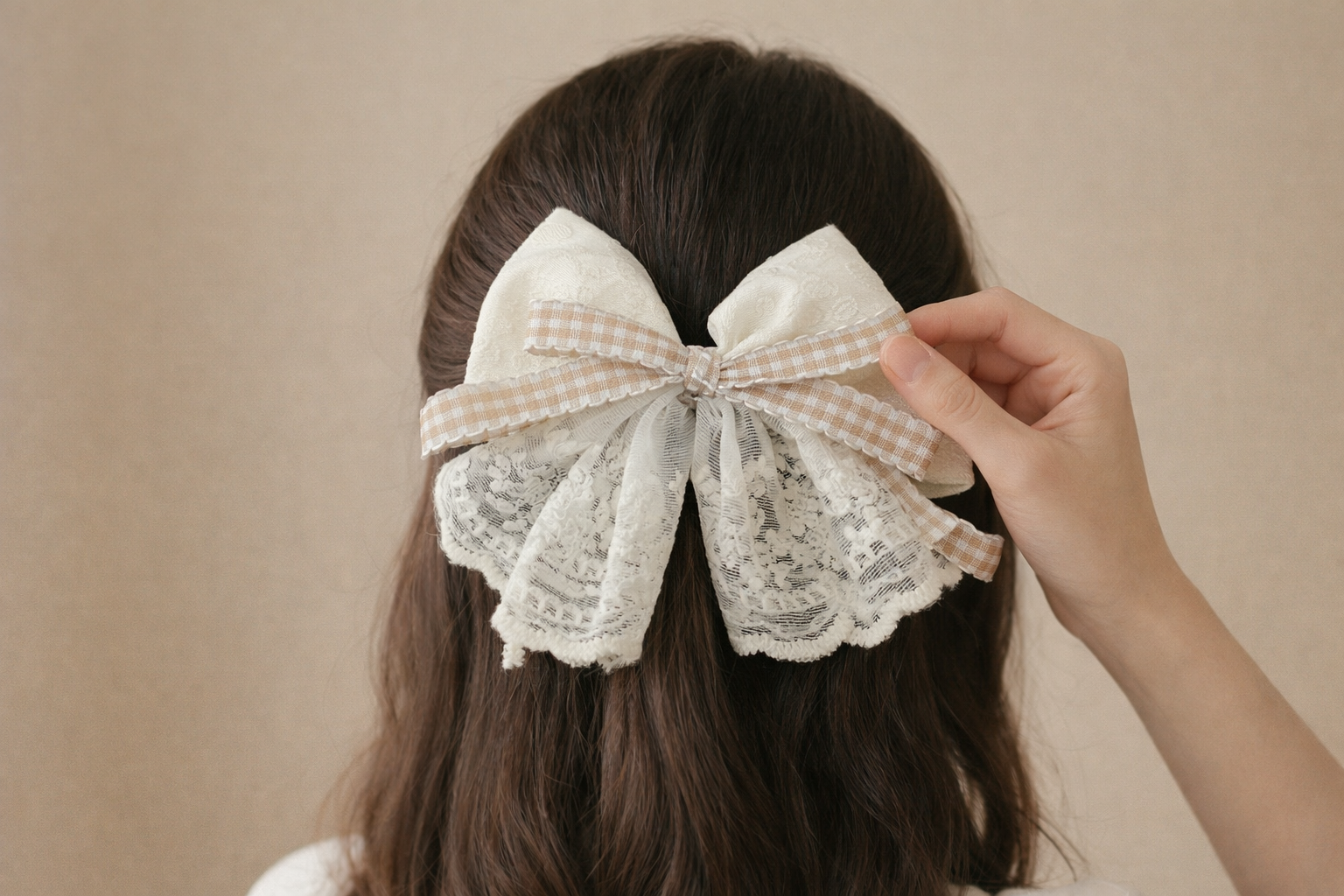 Blush Belle Lace Bow Clip