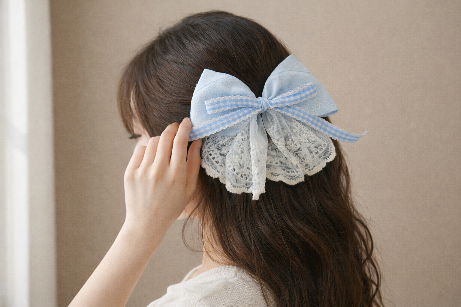 Blush Belle Lace Bow Clip