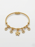 Flora Luxe Charm Bangle Bracelet (free size)