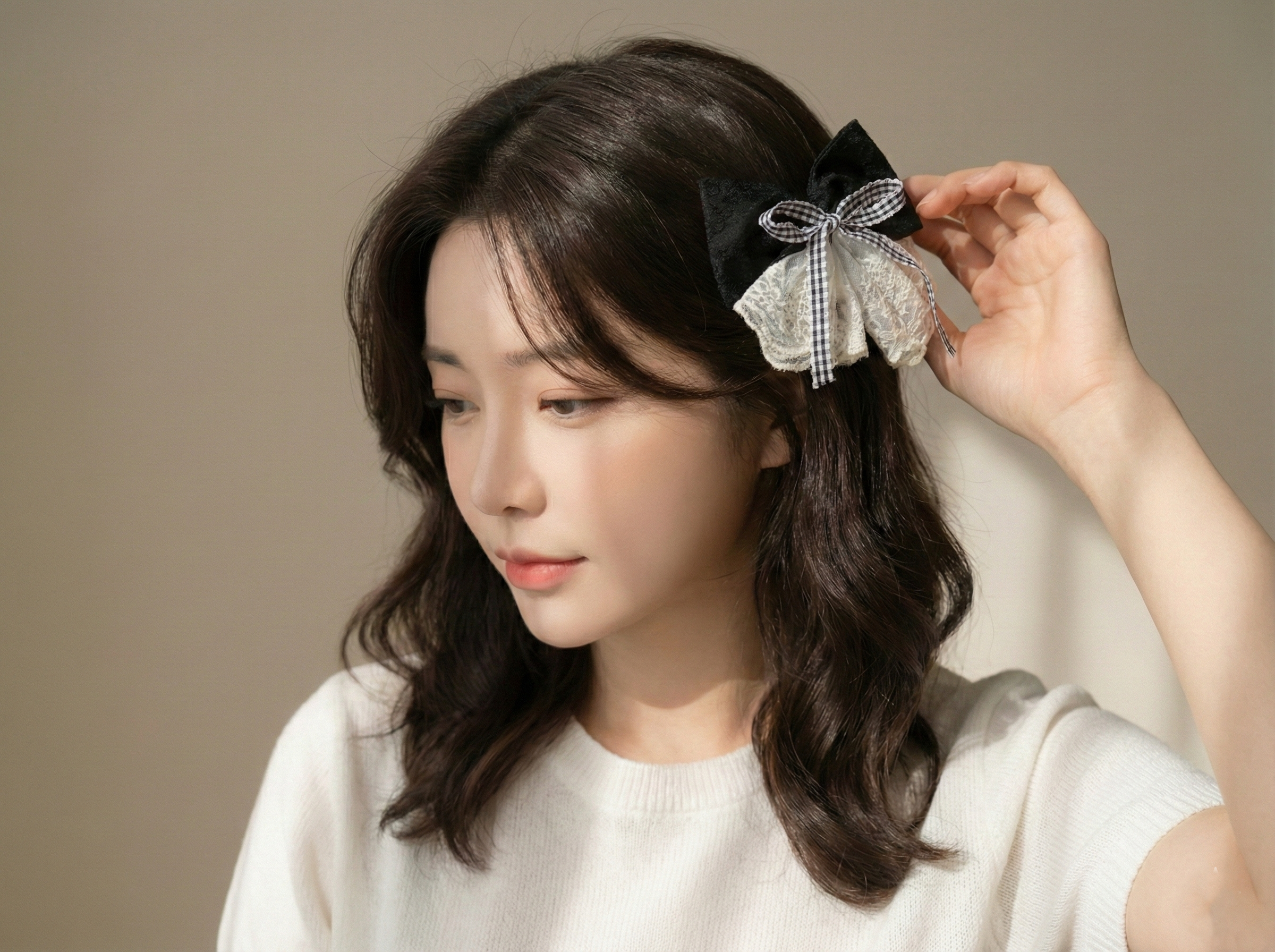 Blush Belle Lace Bow Clip