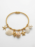 Coastal Treasure Charm Bangle Bracelet (free size)