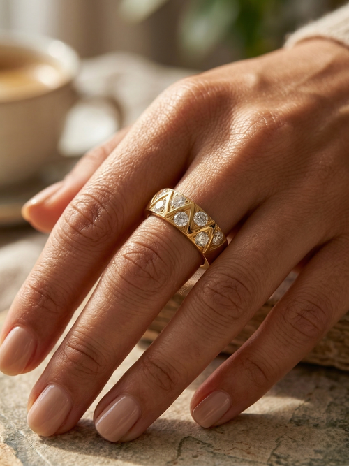 Aurielle Crystal Band Ring