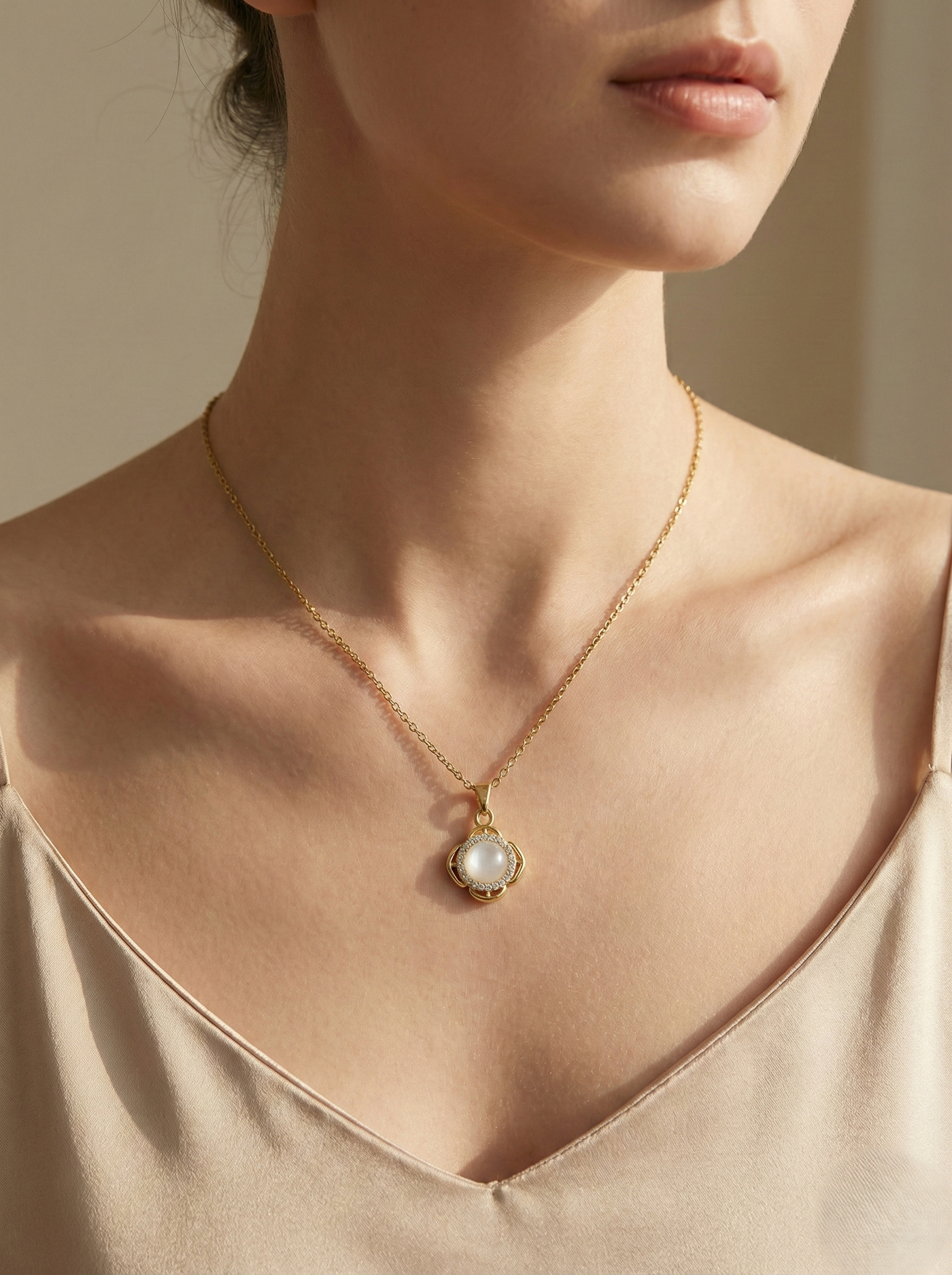 Ivory Bloom Pendant Necklace