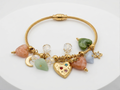 Sweetheart Crystal Charm Bangle Bracelet (free size)