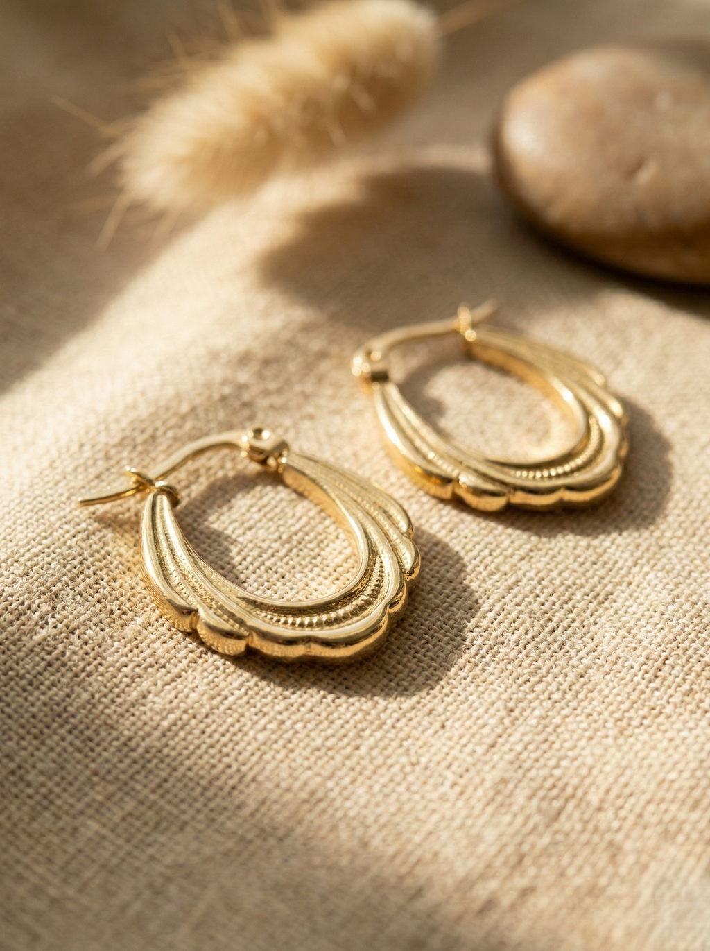 Aurelia Textured Luxe Hoop Earrings