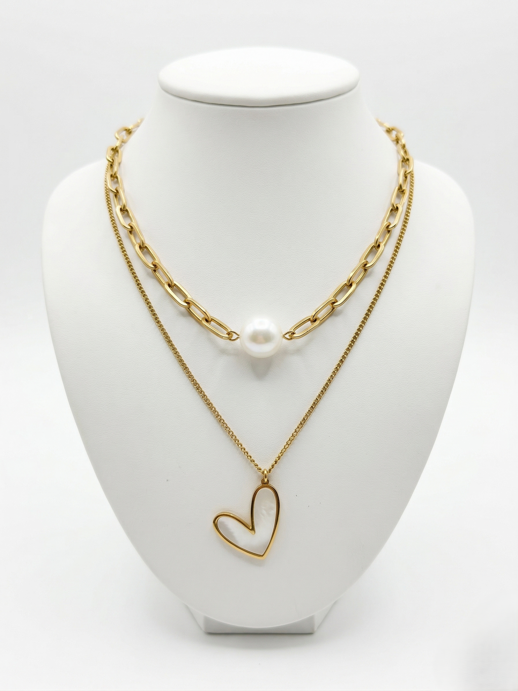 Pearl n heart necklace