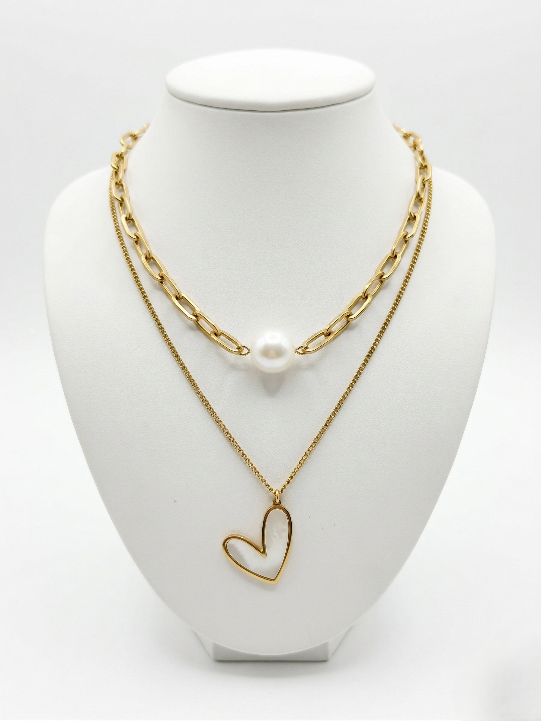 Pearl n heart necklace