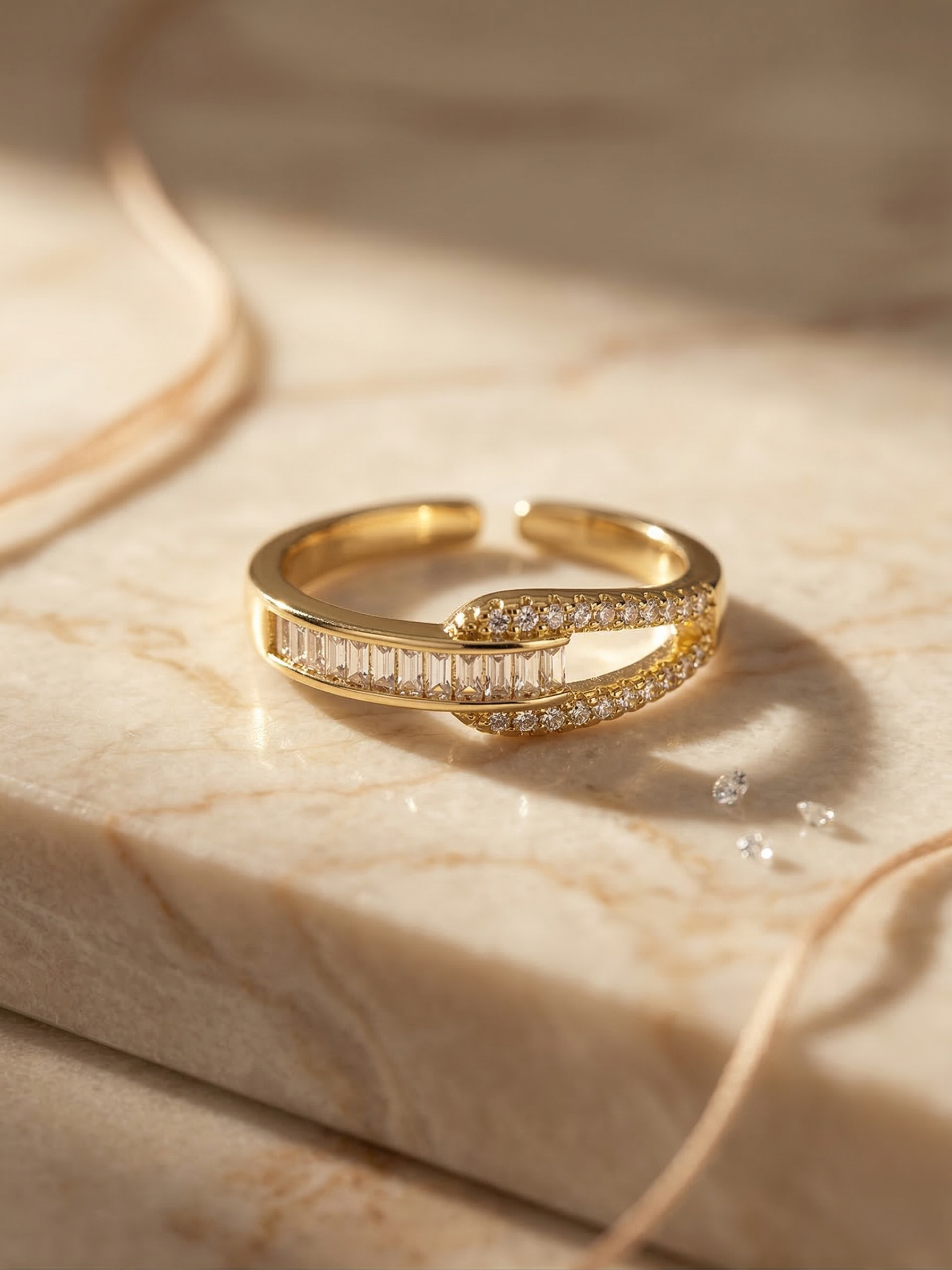 Luxe Twist Baguette Ring