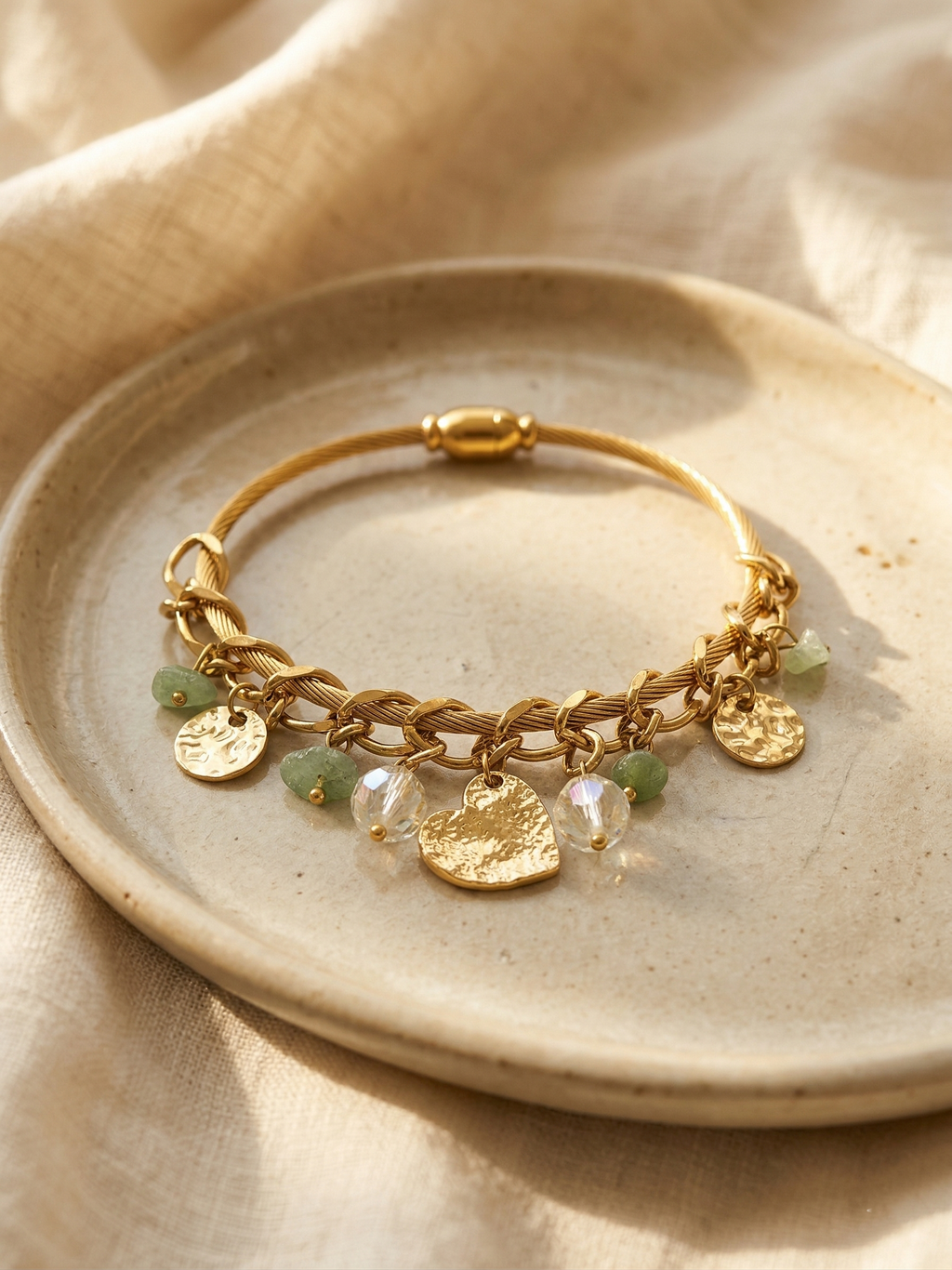 Verdant Charm Bangle Bracelet (free size)