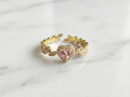 Victorian Laurel Heart Copper Ring