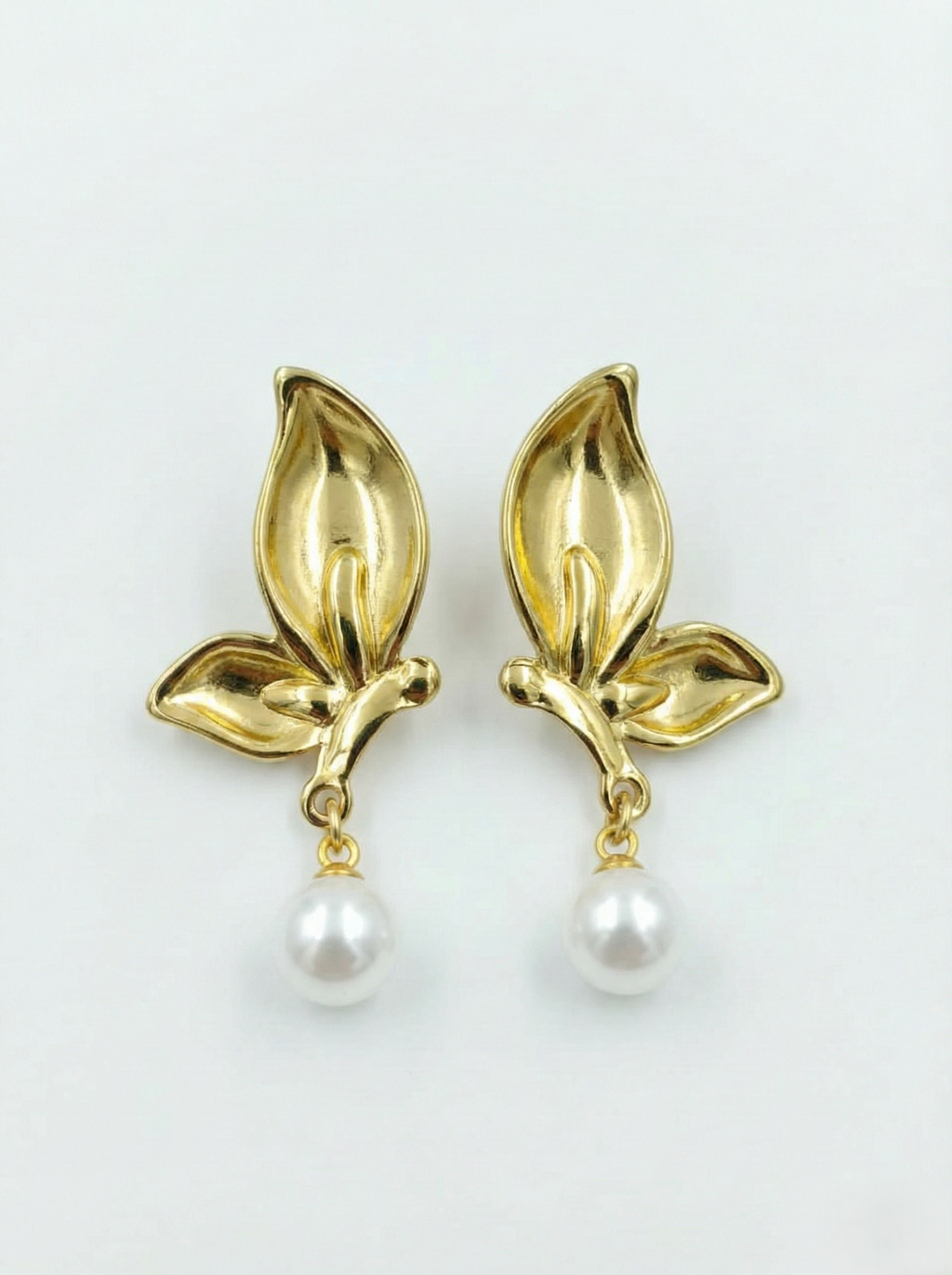 Pearl Petal Drop Earrings