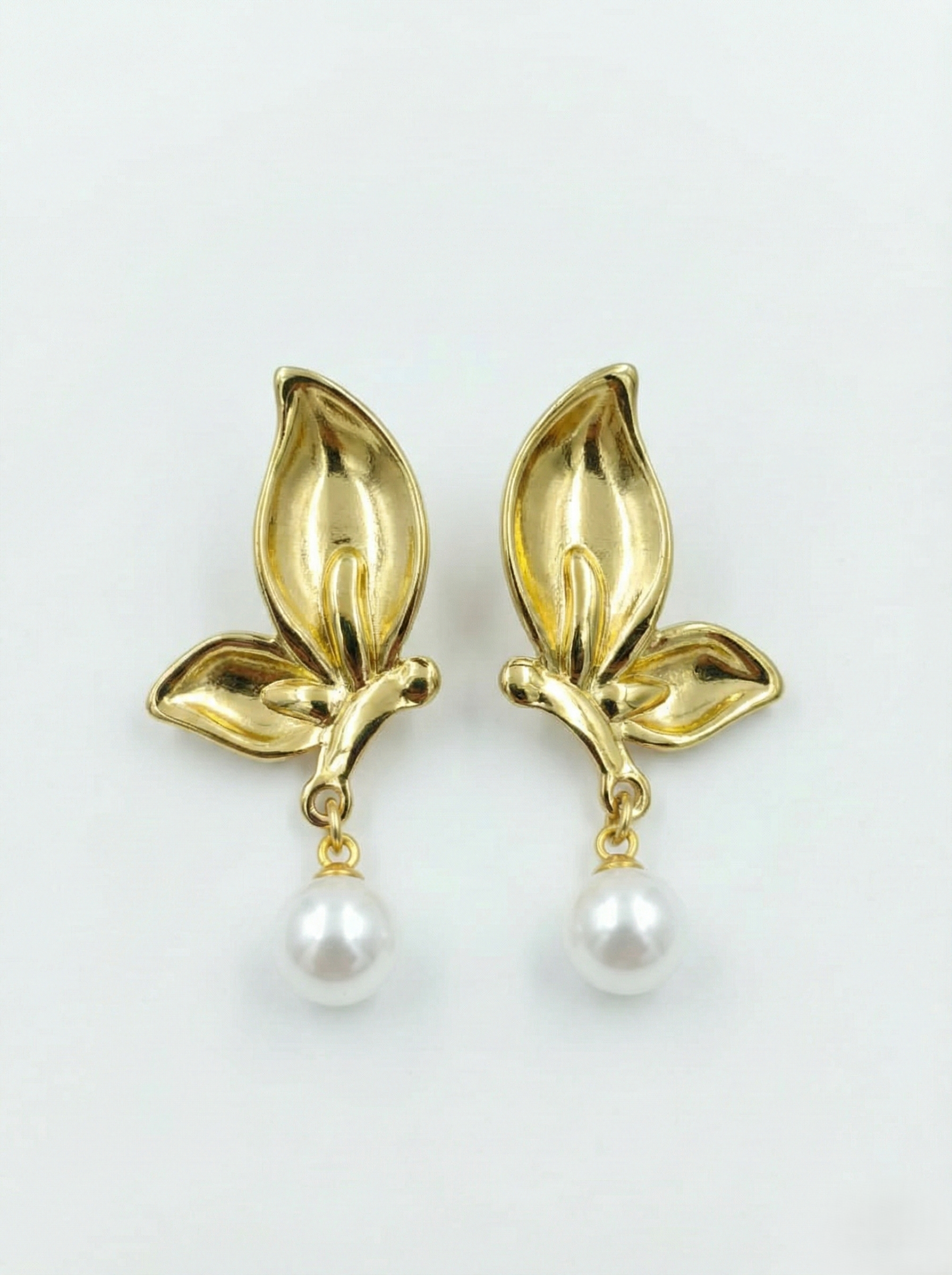 Pearl Petal Drop Earrings
