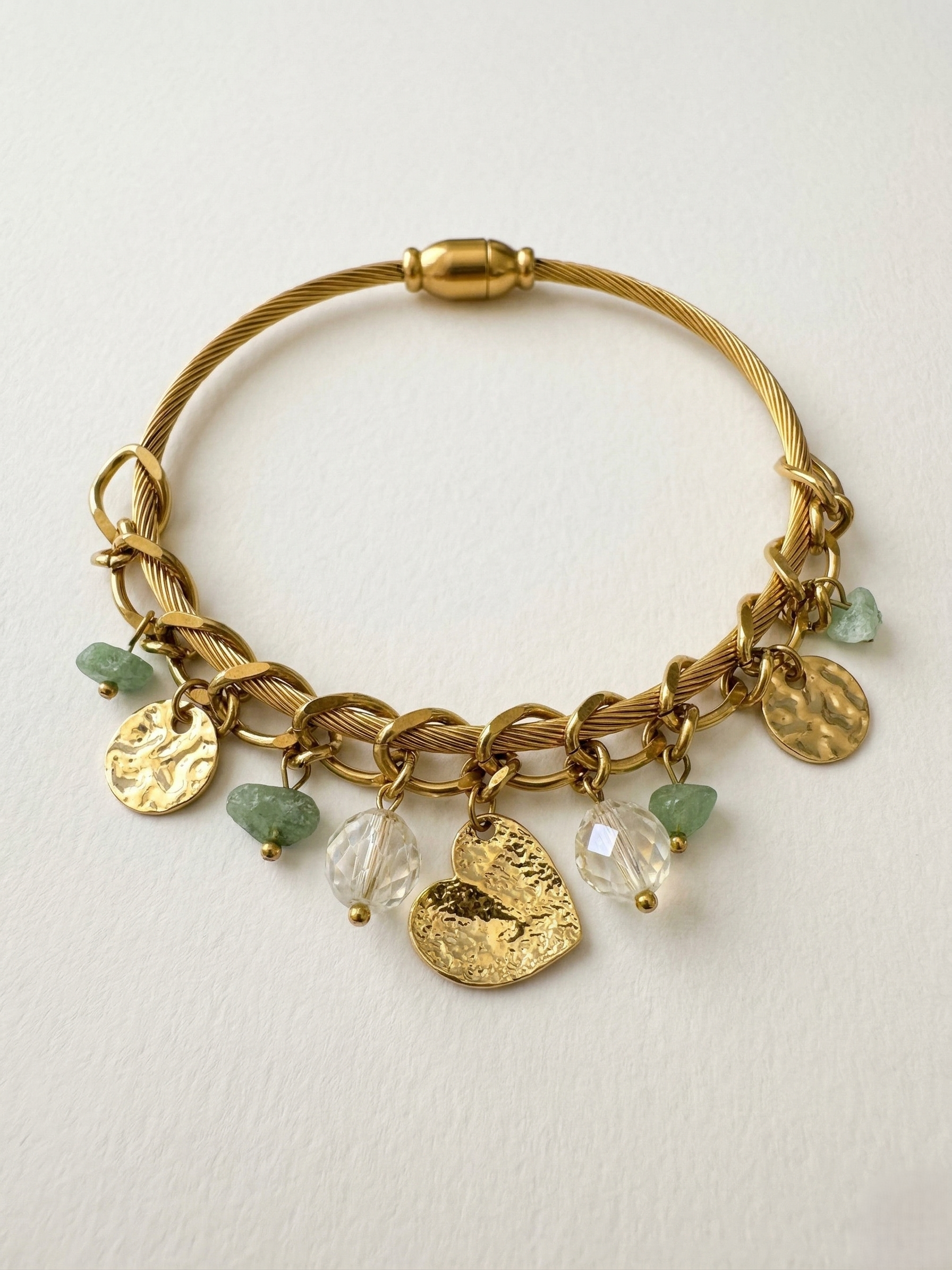 Verdant Charm Bangle Bracelet (free size)