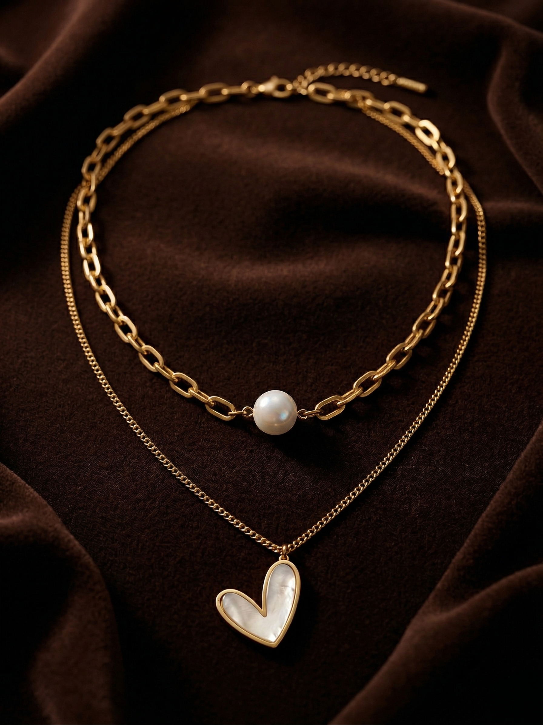 Pearl n heart necklace