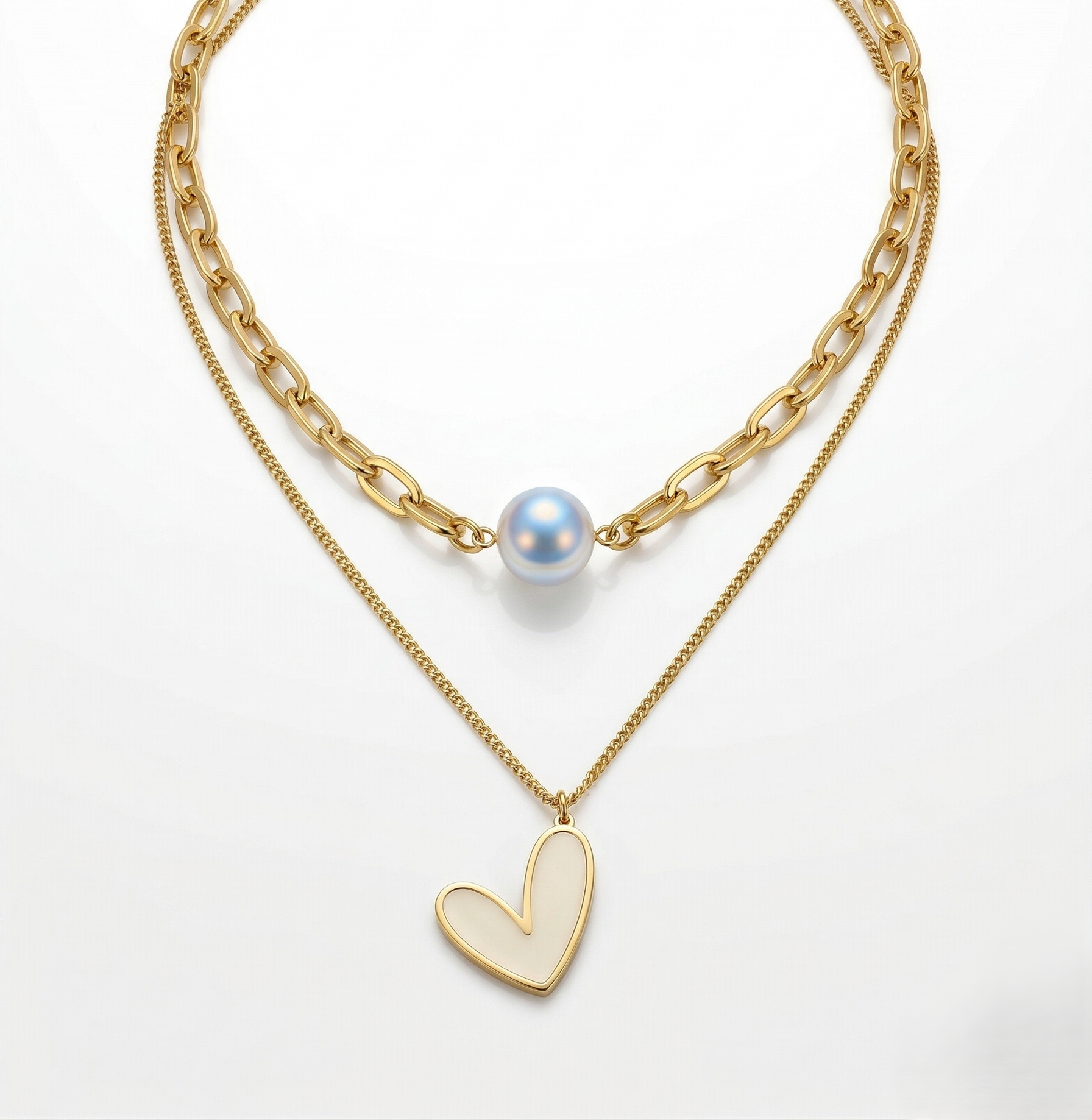Pearl n heart necklace