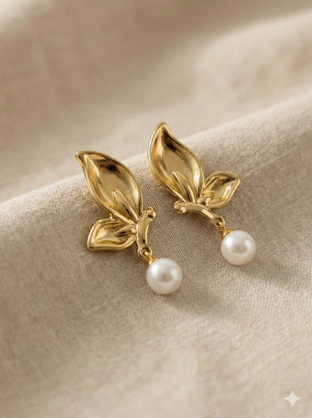 Pearl Petal Drop Earrings
