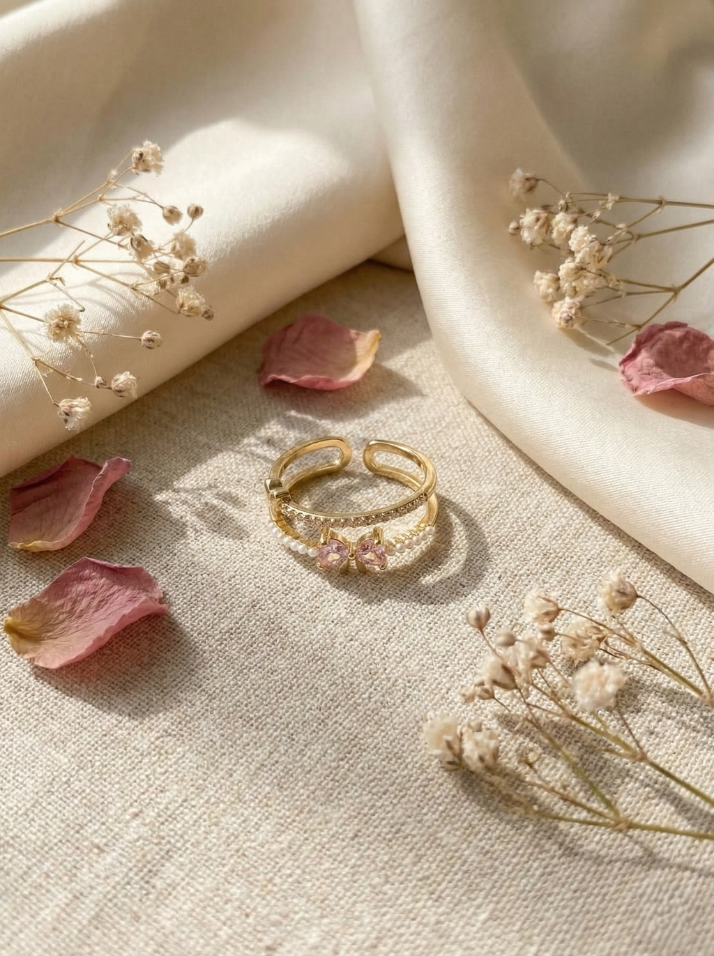 Blush Bow Pearl Ring