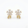 Crystal Bloom Floral Stud Earrings