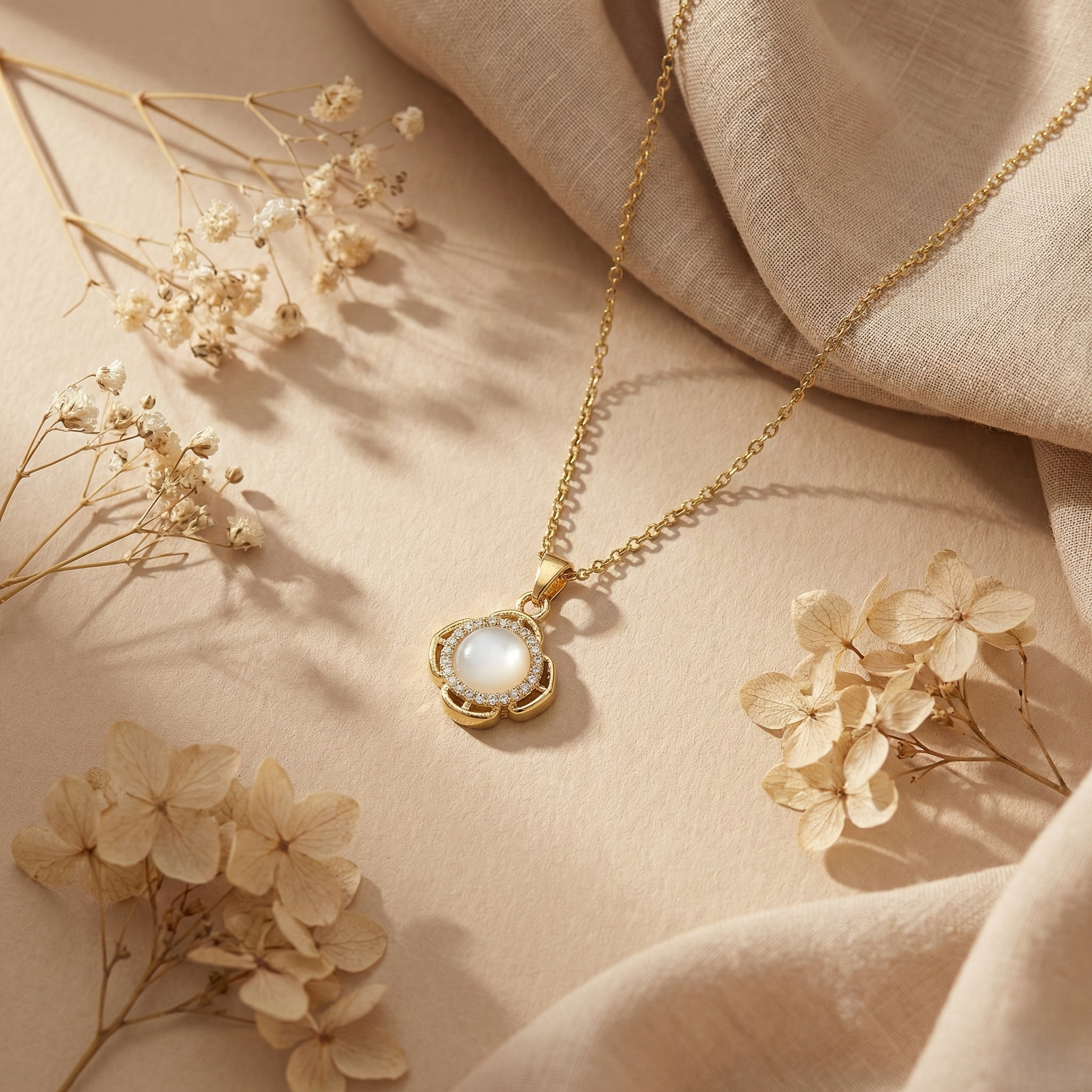 Ivory Bloom Pendant Necklace