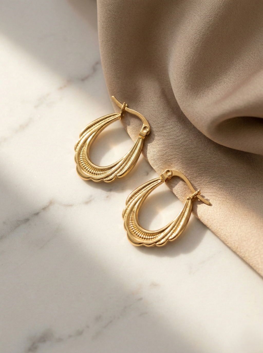 Aurelia Textured Luxe Hoop Earrings