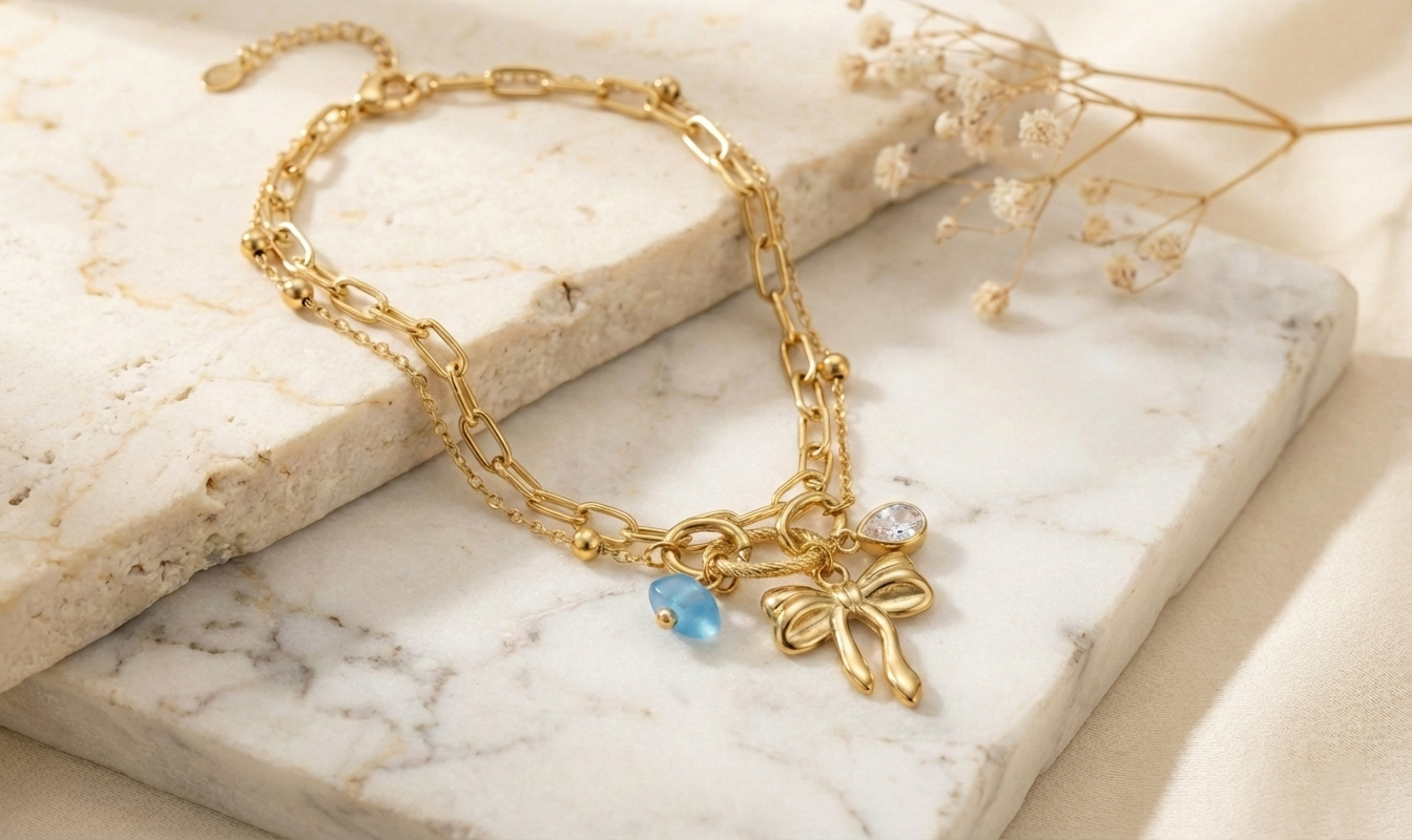 Bow Charm Bracelet