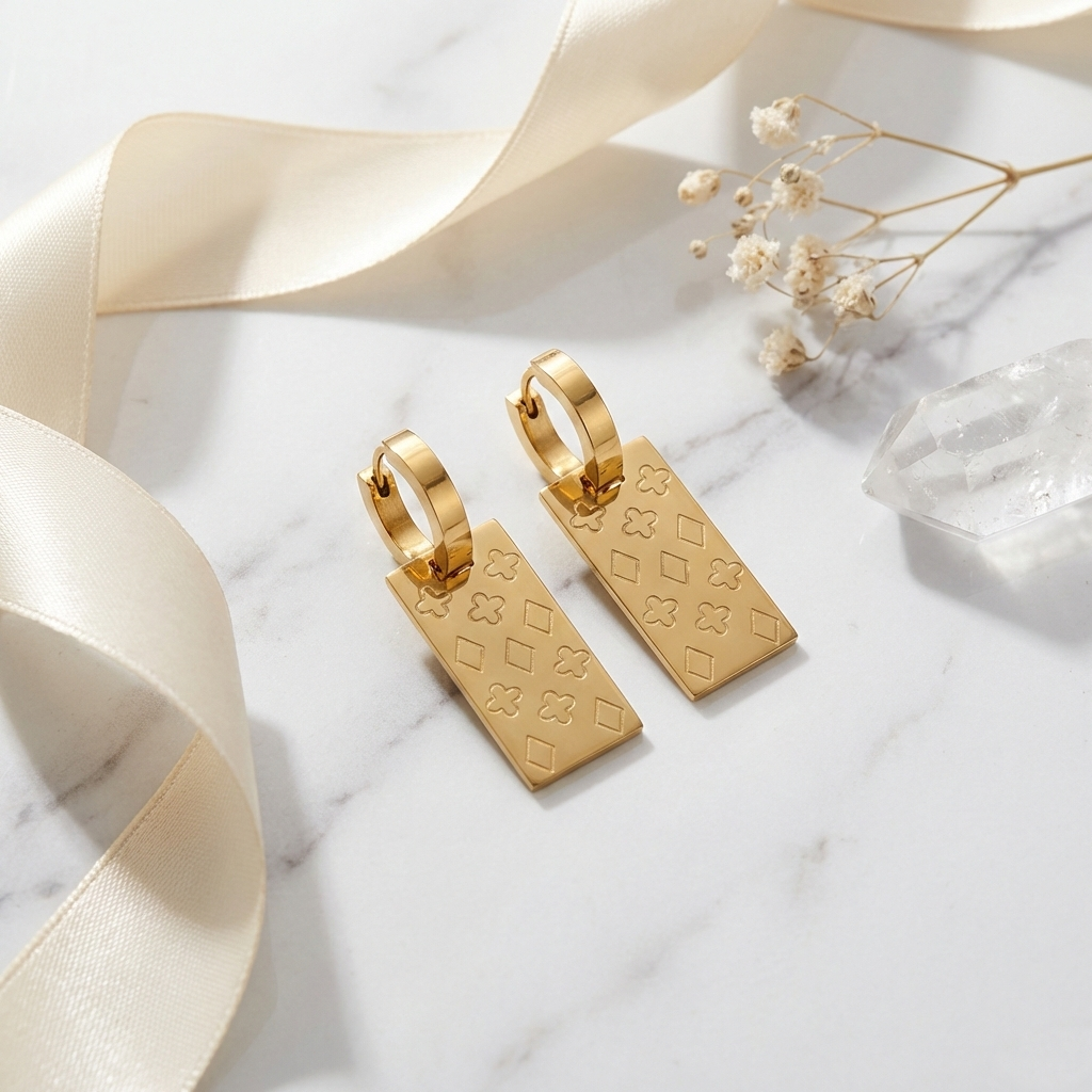 Royal Monogram Bar Earrings