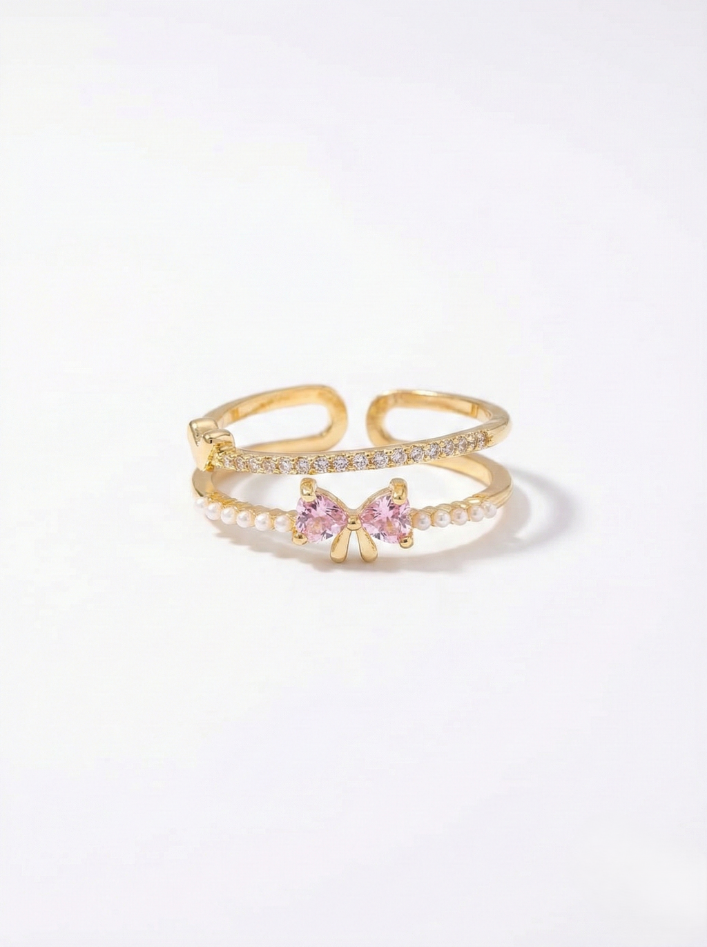 Blush Bow Pearl Ring