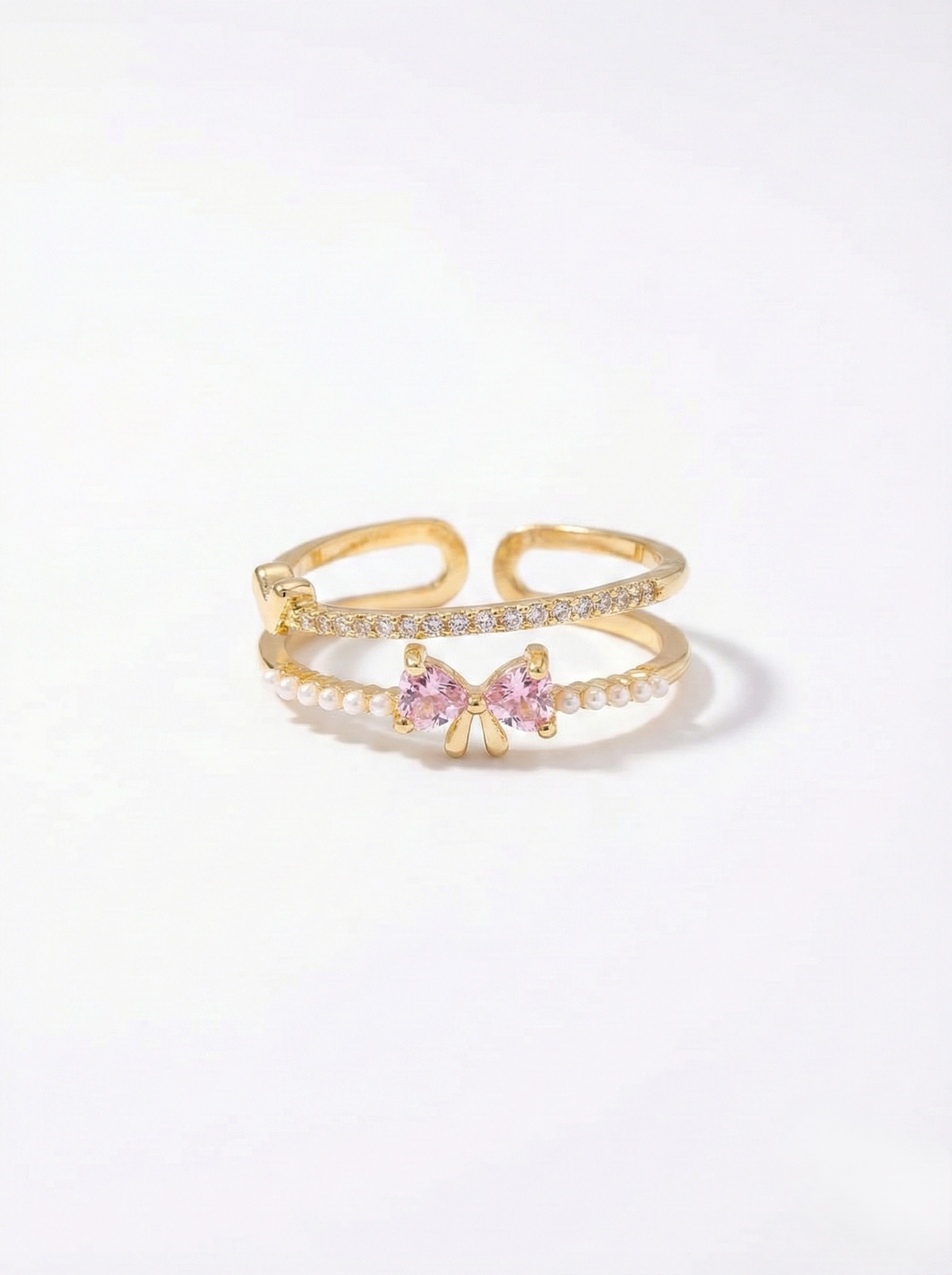 Blush Bow Pearl Ring