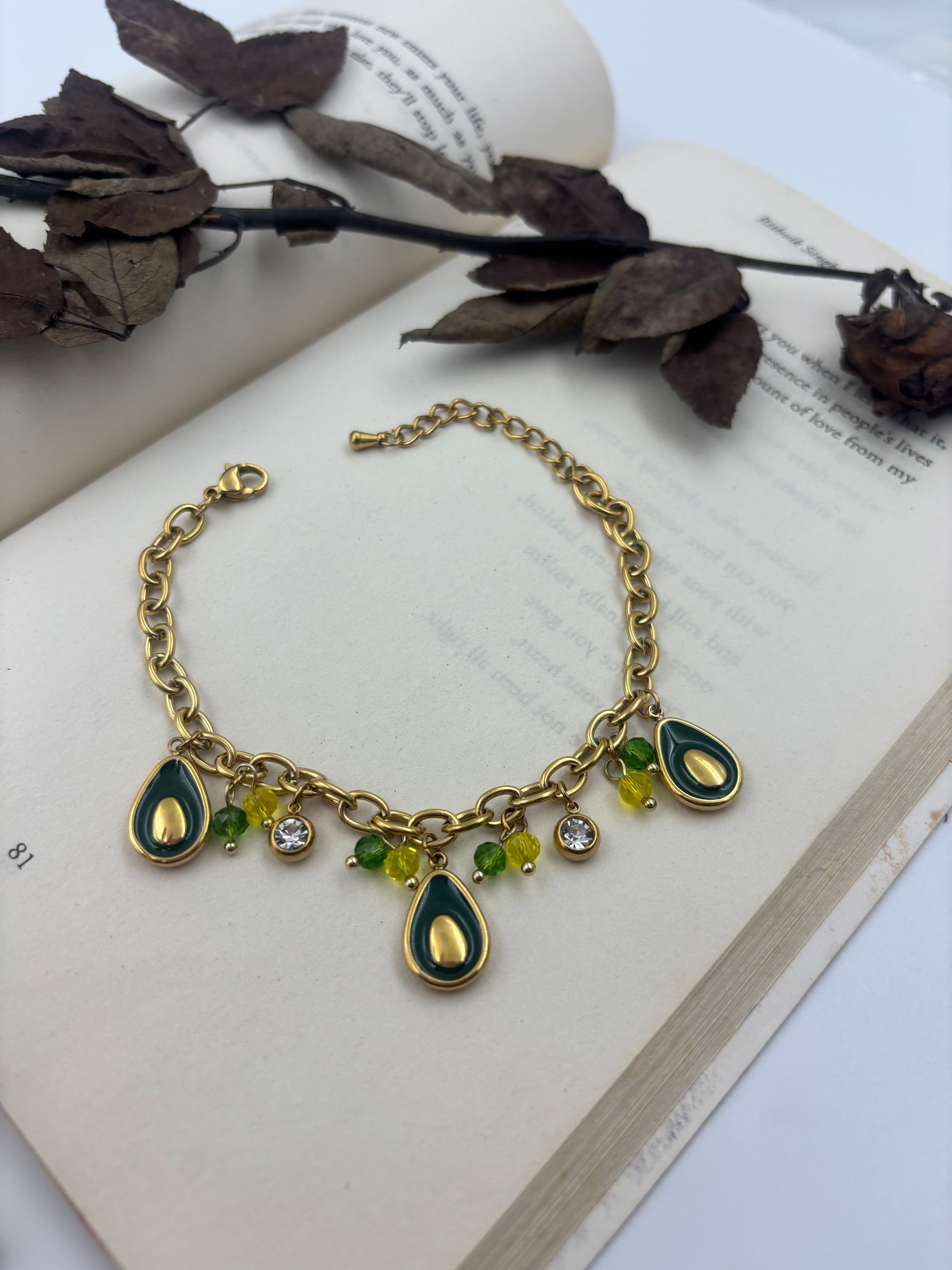 Avocado Charm Bracelet