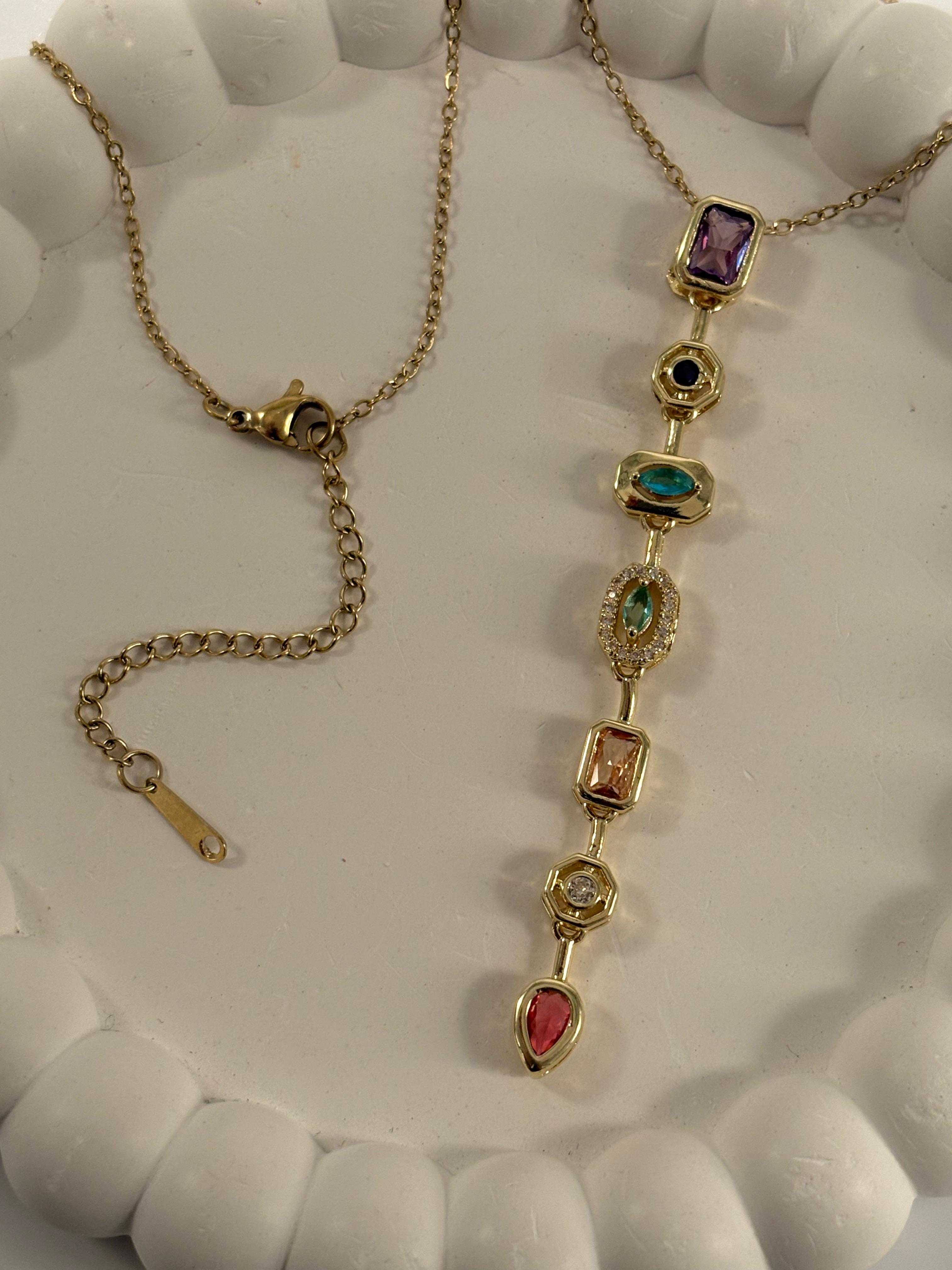 vertical stone necklae