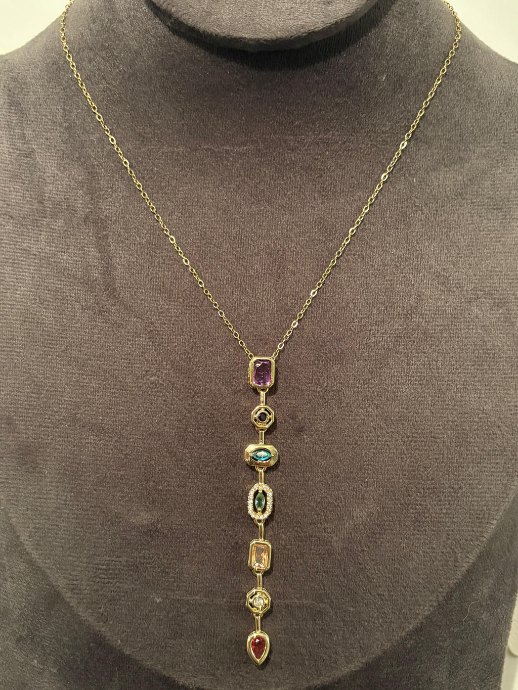 vertical stone necklae