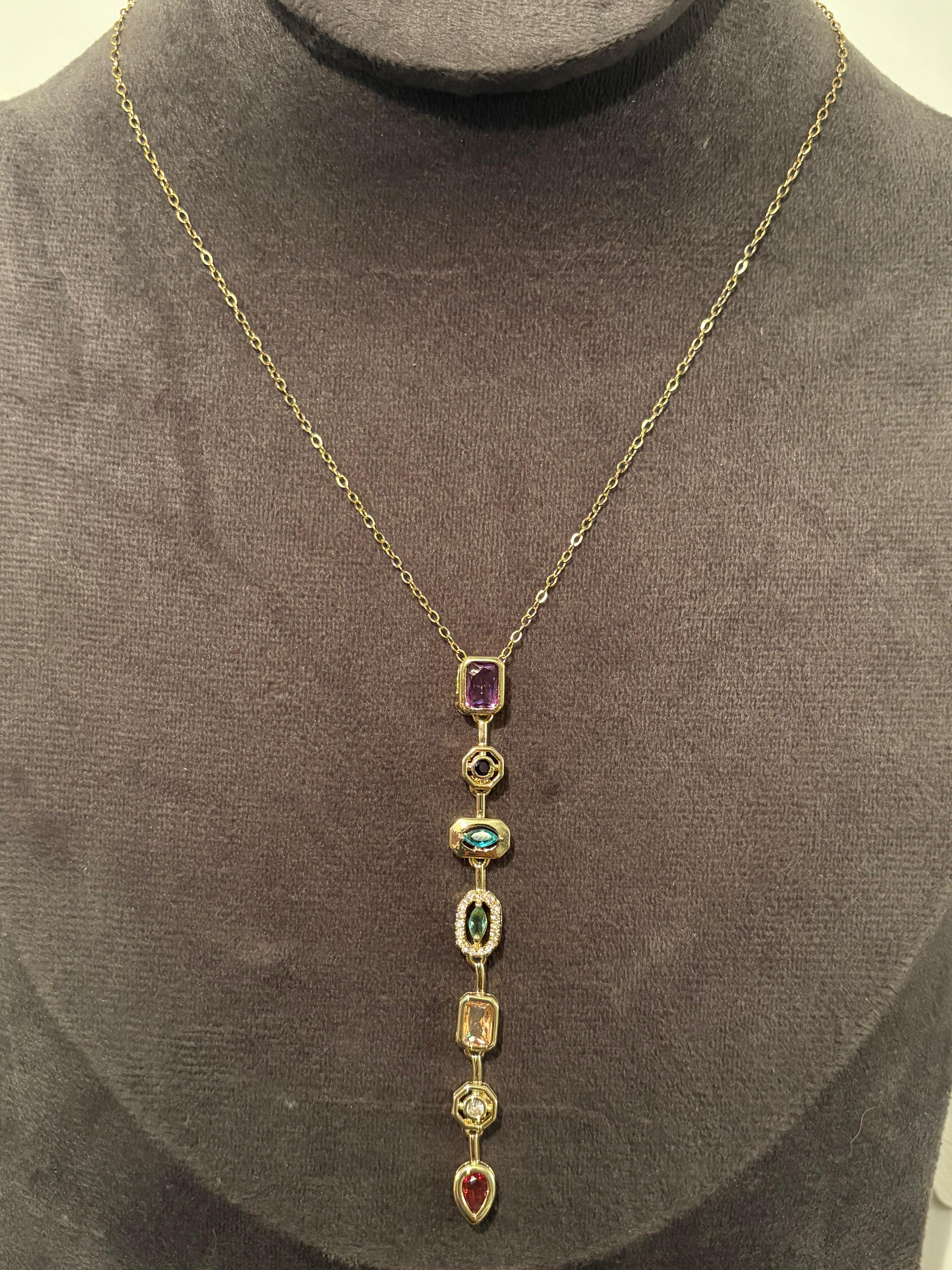 vertical stone necklae