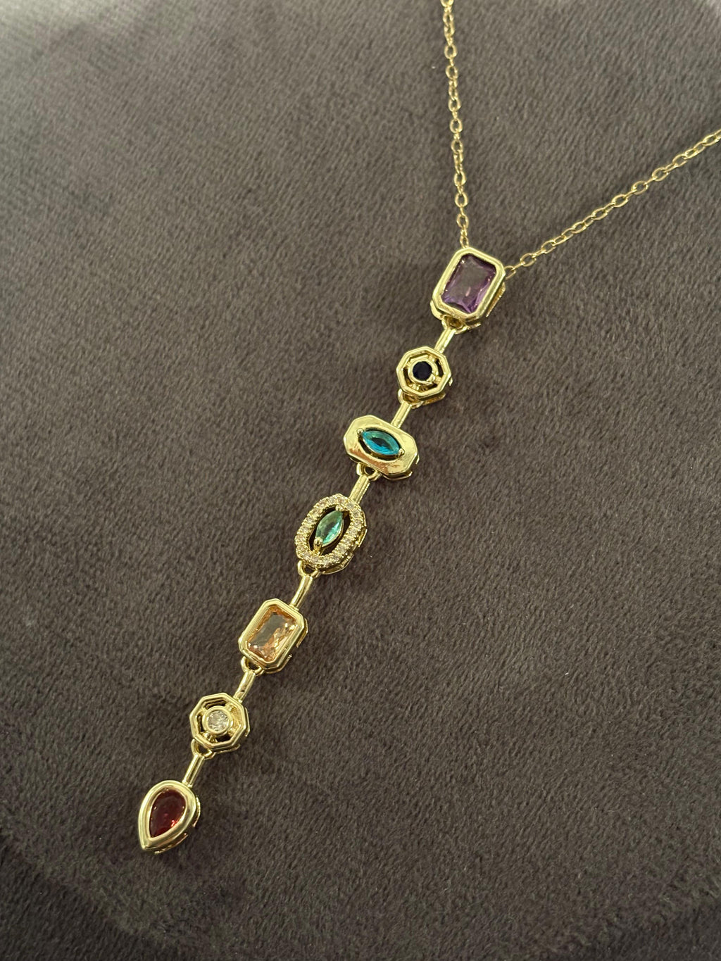 vertical stone necklae