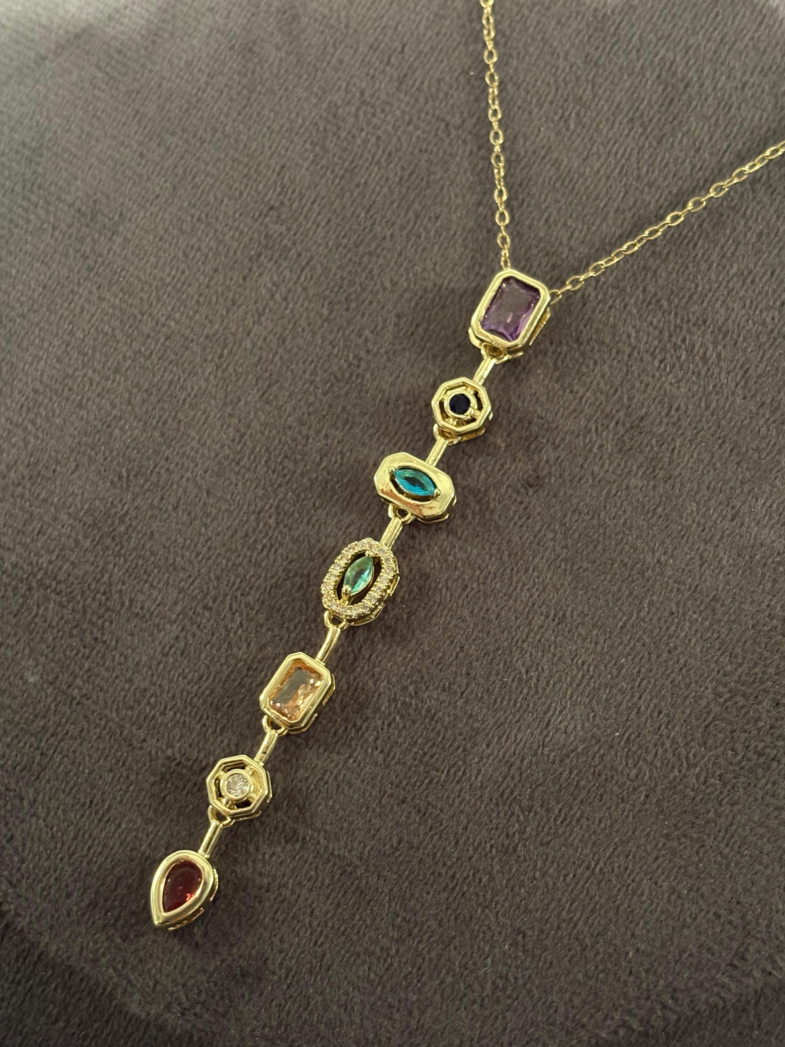 vertical stone necklae