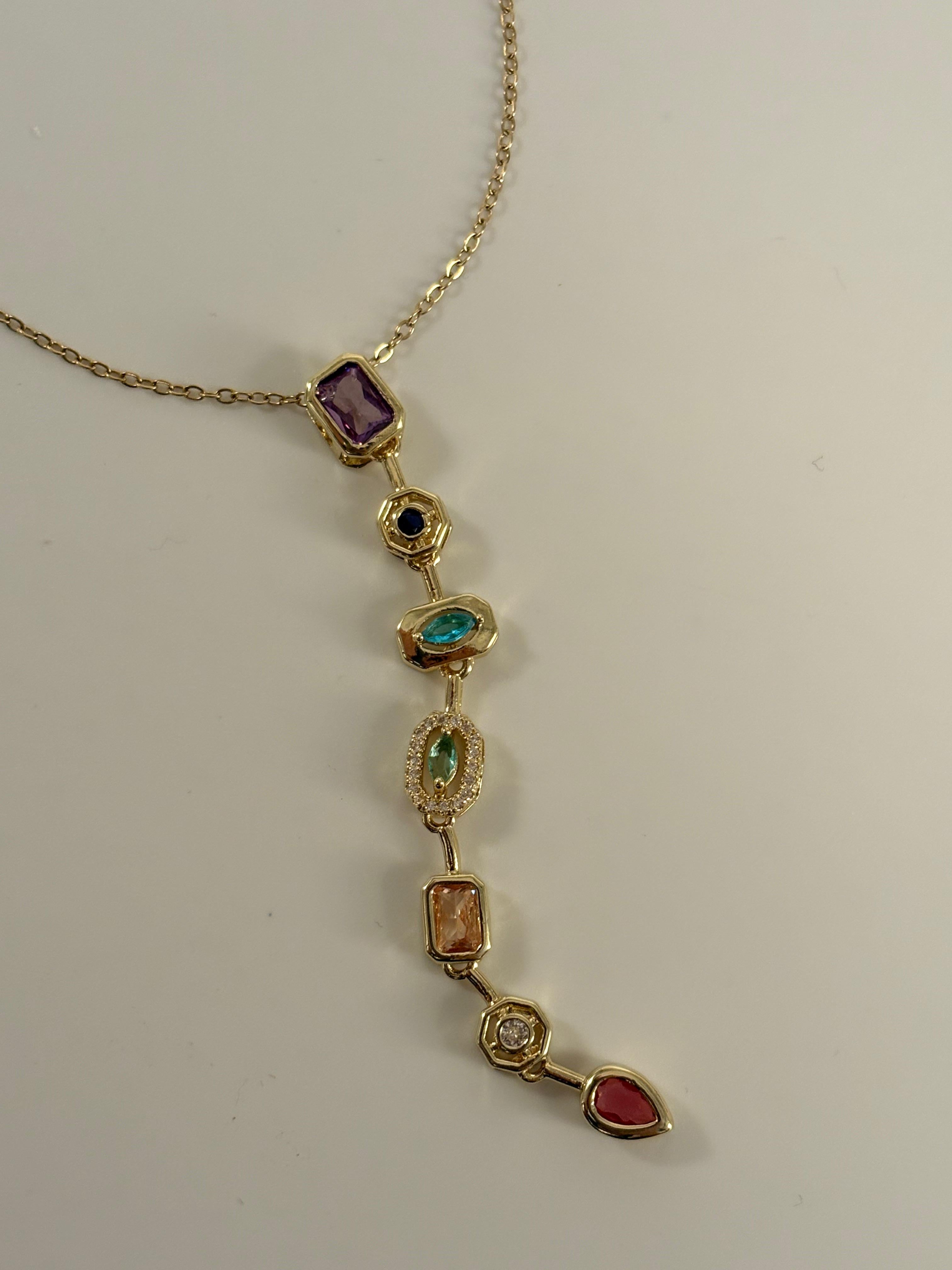 vertical stone necklae