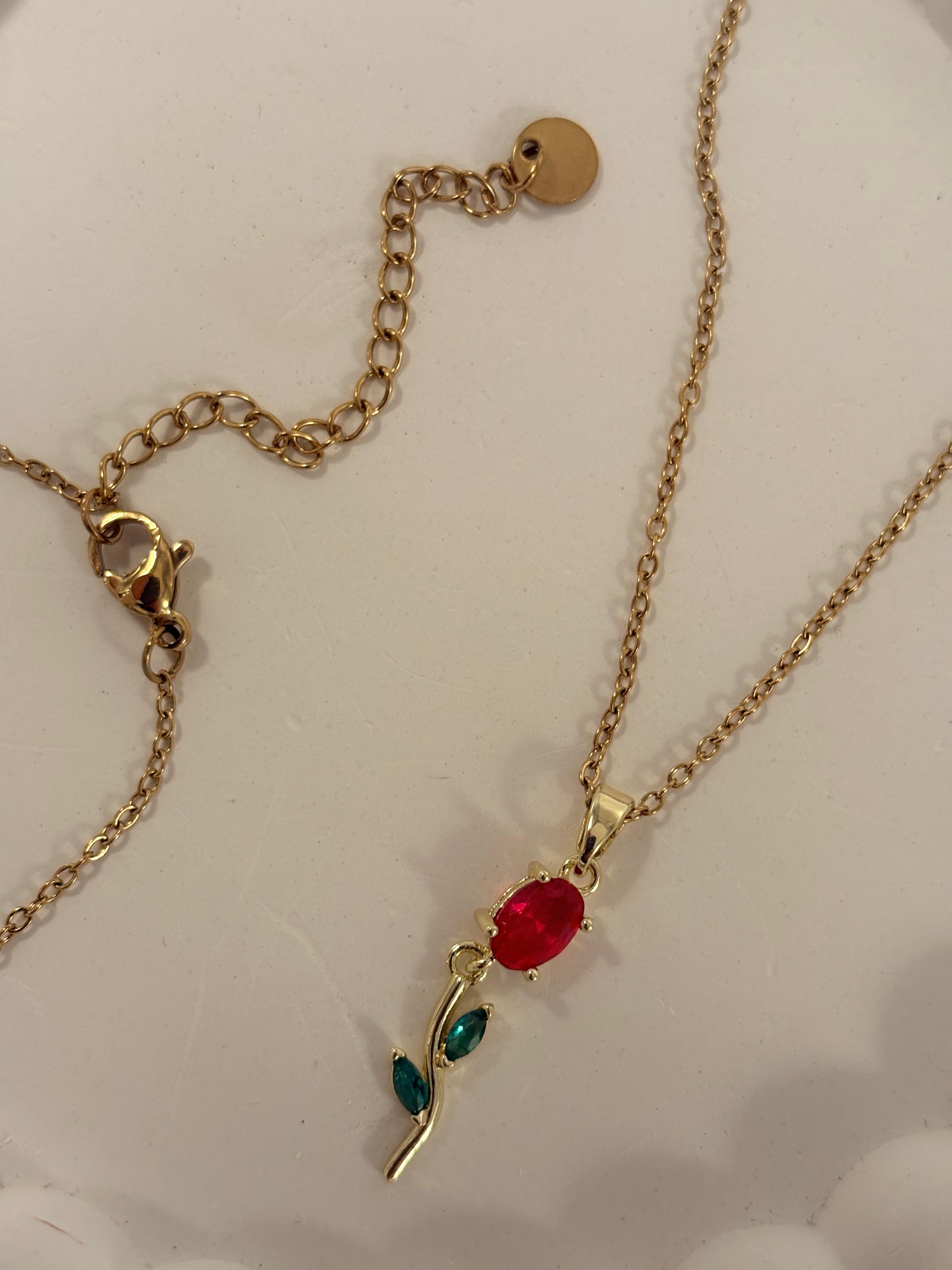 Red Petal Necklace