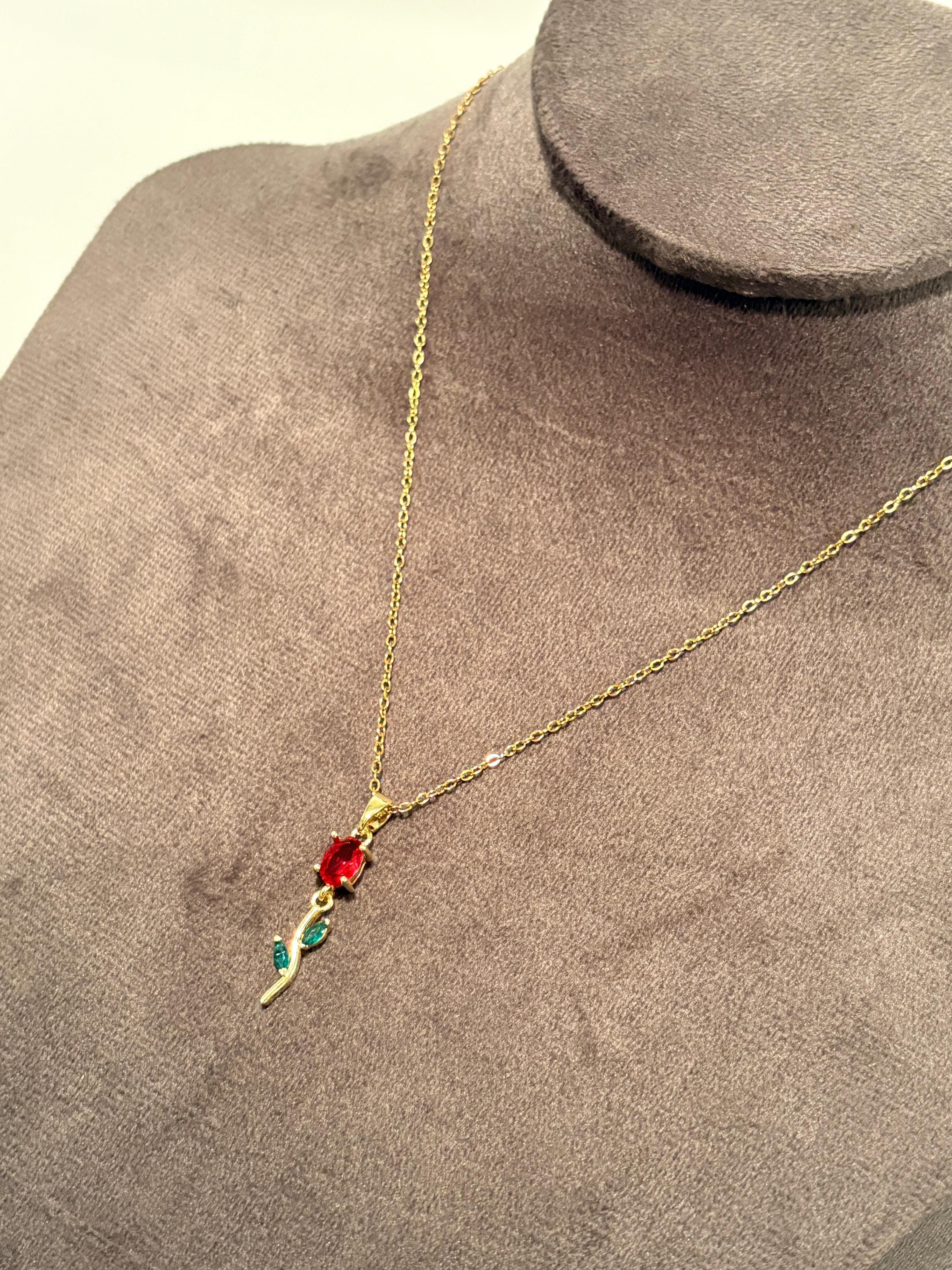 Red Petal Necklace