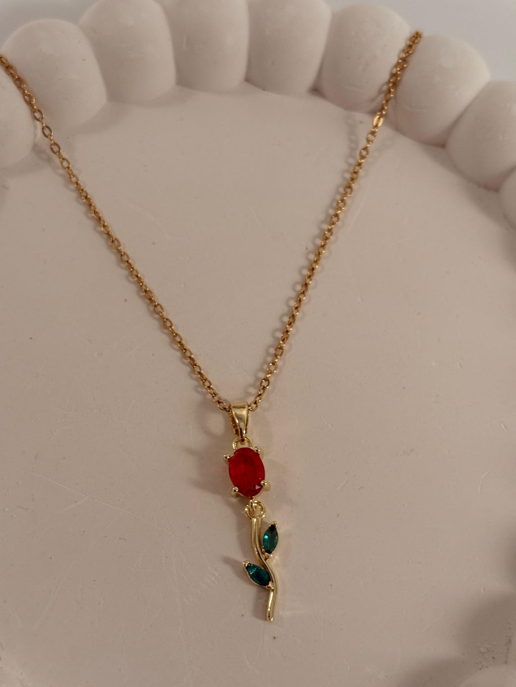 Red Petal Necklace