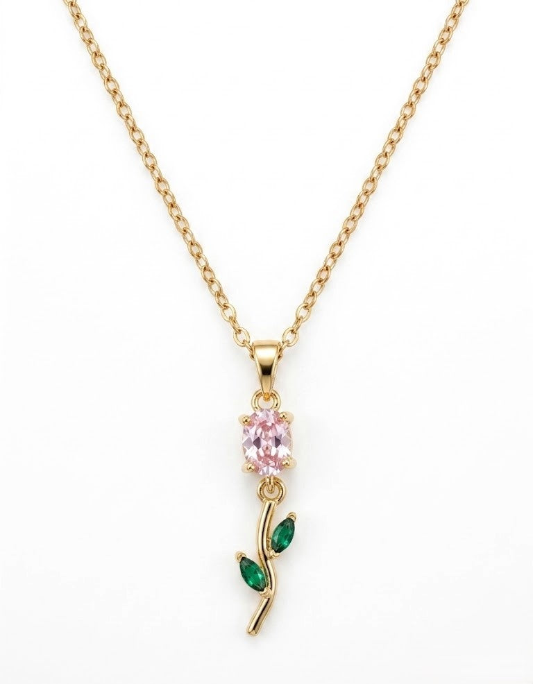 Clear Petal Necklace