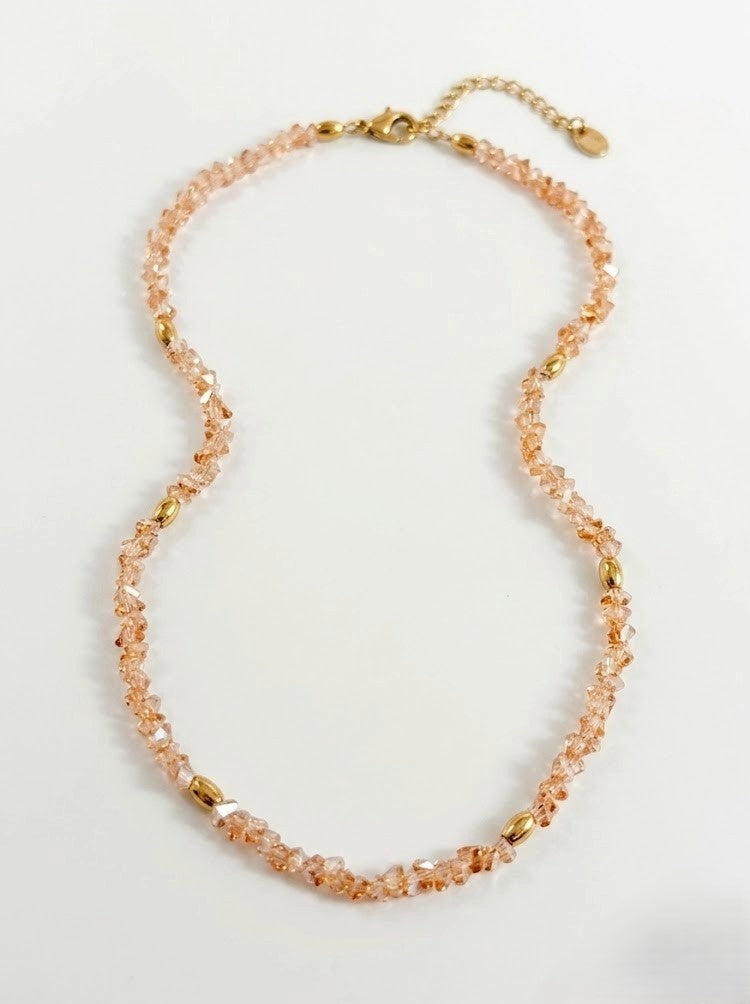 Peach Crystal Nceklace