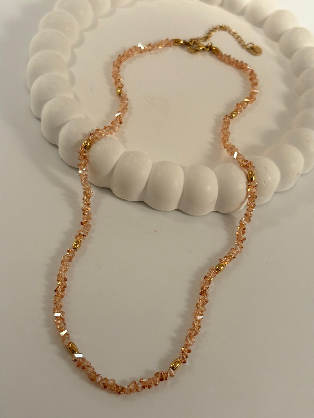 Peach Crystal Nceklace