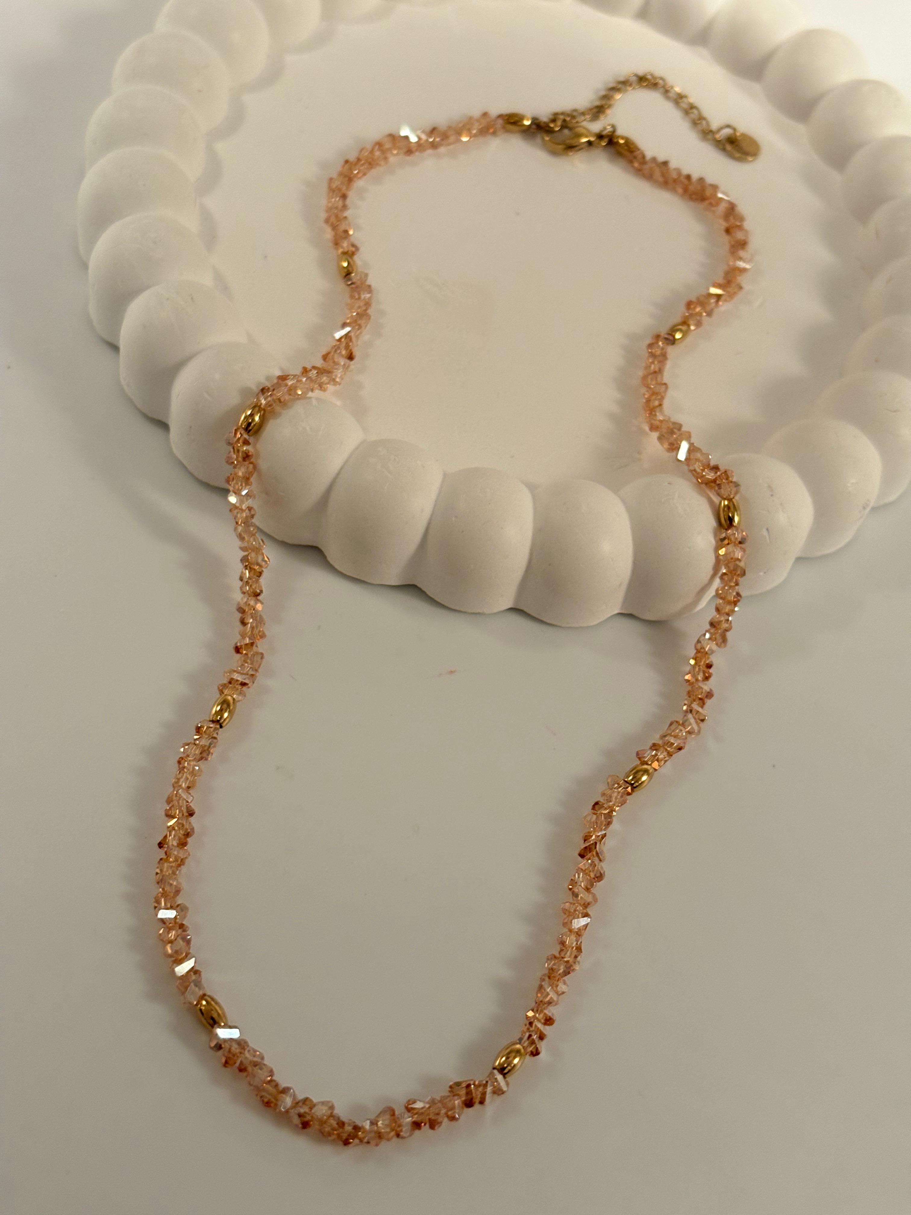 Peach Crystal Nceklace