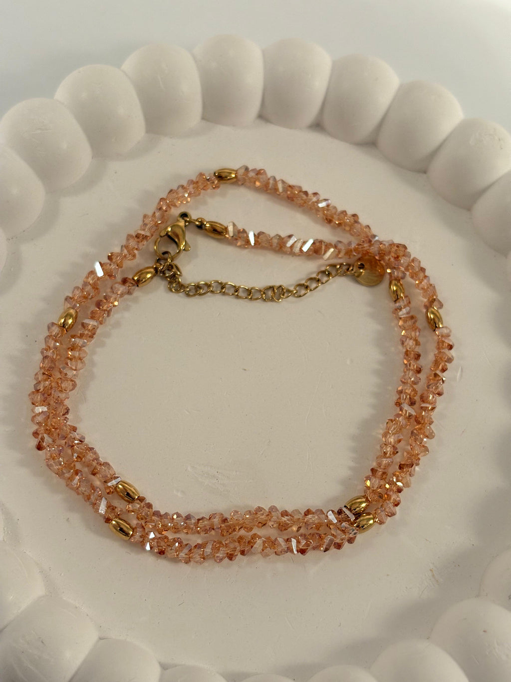 Peach Crystal Nceklace