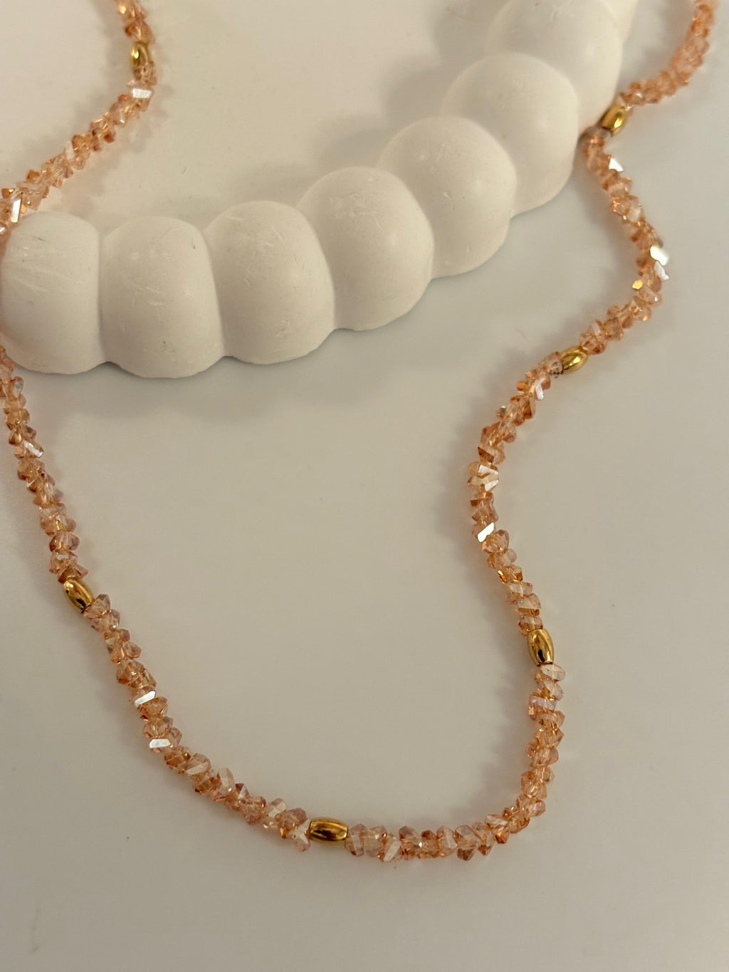 Peach Crystal Nceklace