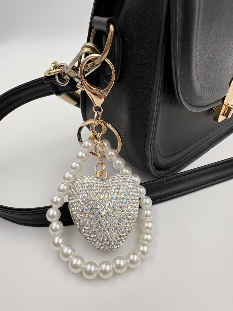 silver heart keychain