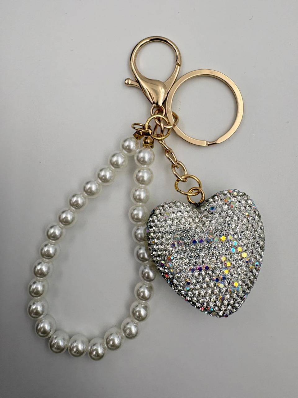 silver heart keychain