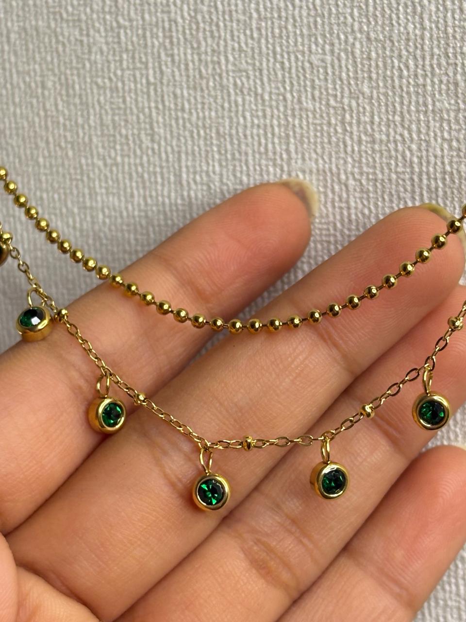 Emerald Dangle Necklace