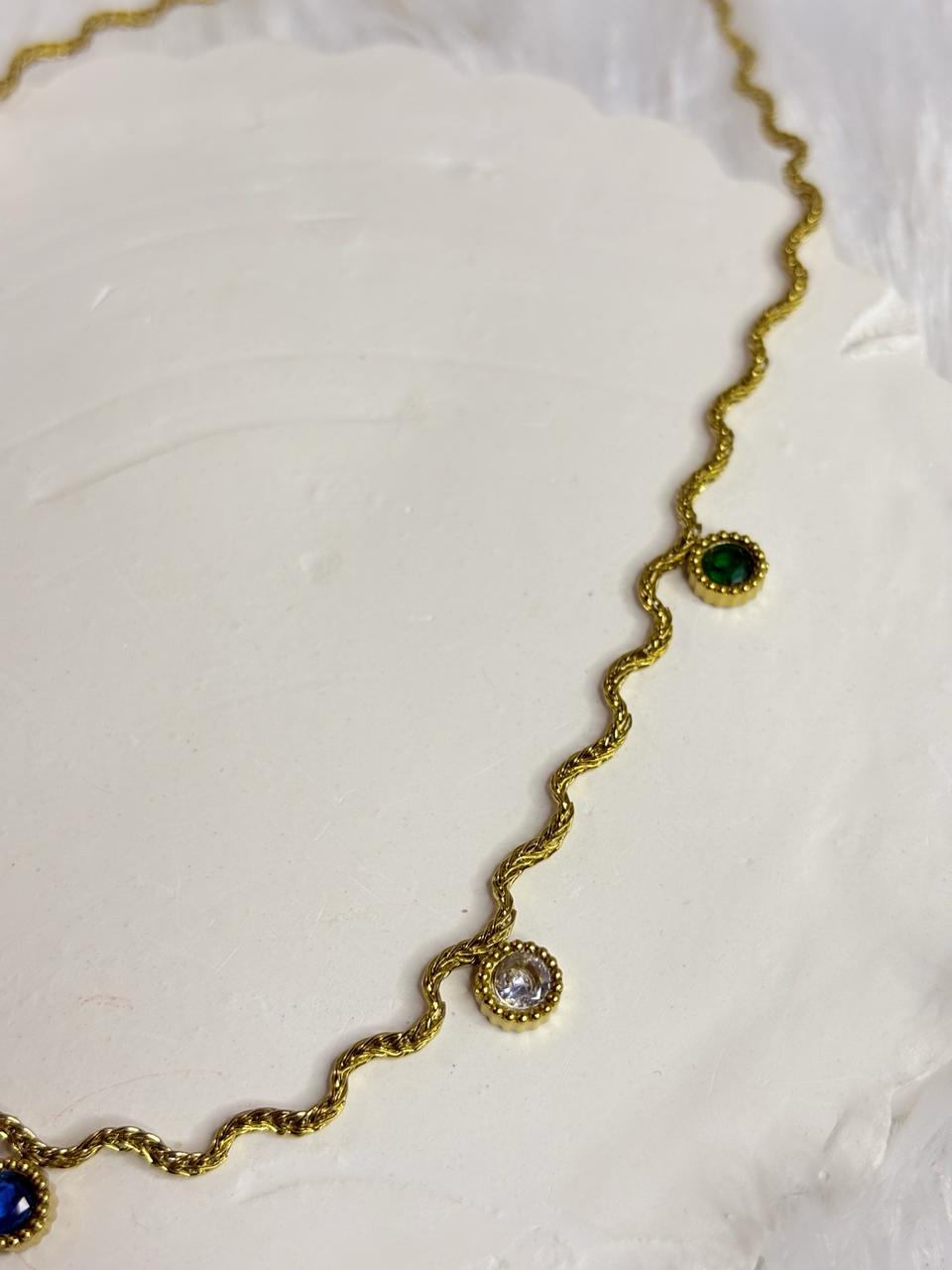 Wavy Gem Necklace